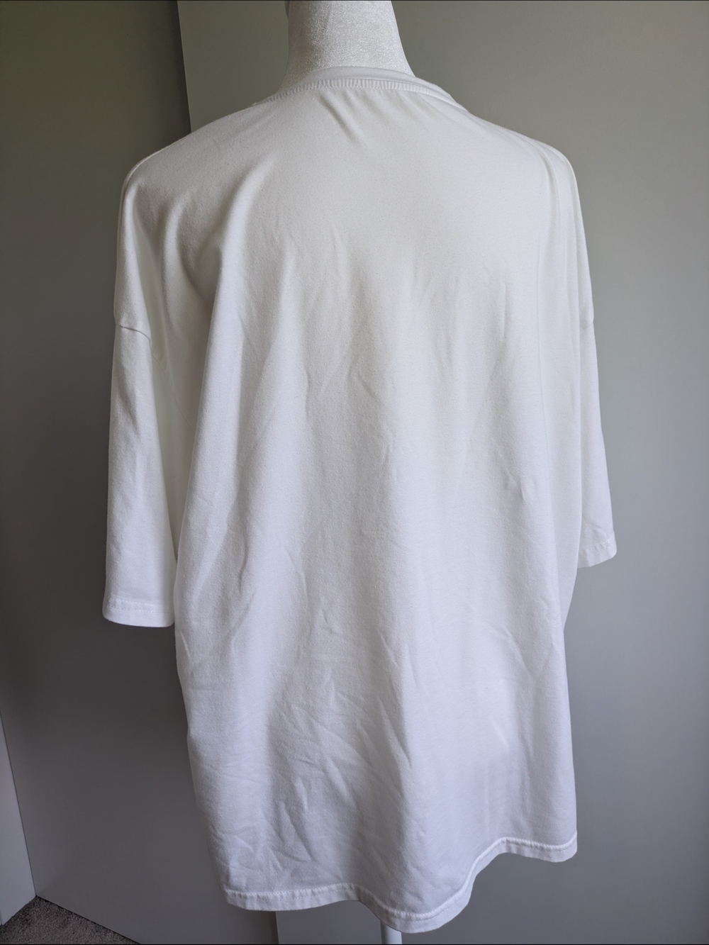 White Embroidered Cherry "Sweet Candy" Oversized T-Shirt - Picture 4 of 4